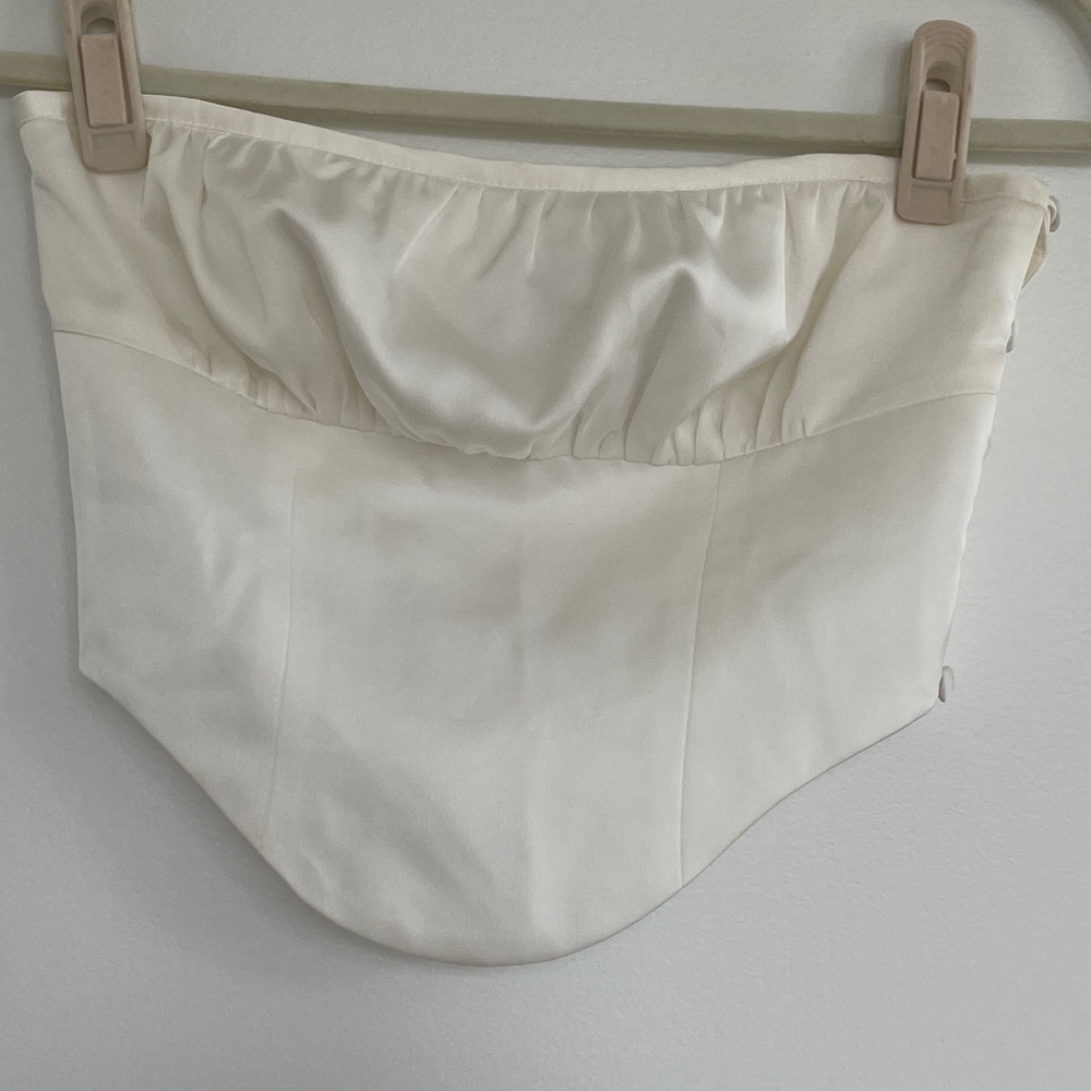 White Satin Corset Top